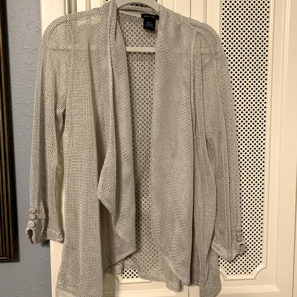 Silver fishnet sweater